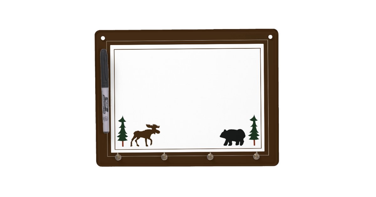 Lodge Bear & Moose Rustic Dry Erase Board | Zazzle.com