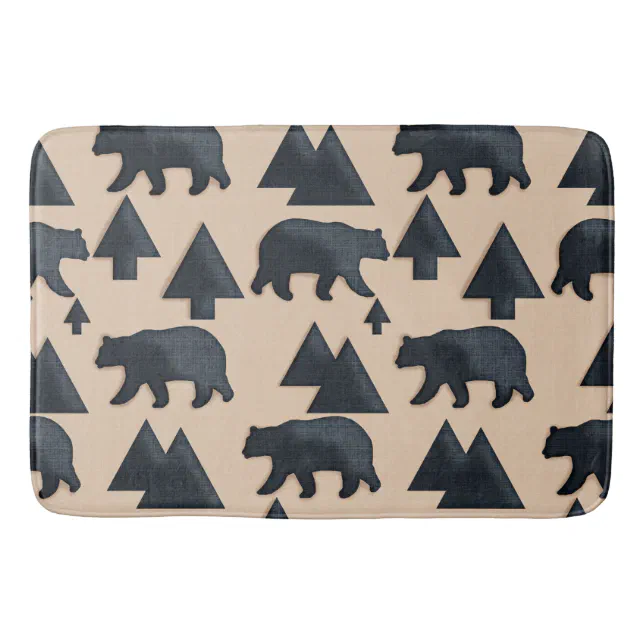 Lodge/ Black Bear Bath Mat Zazzle