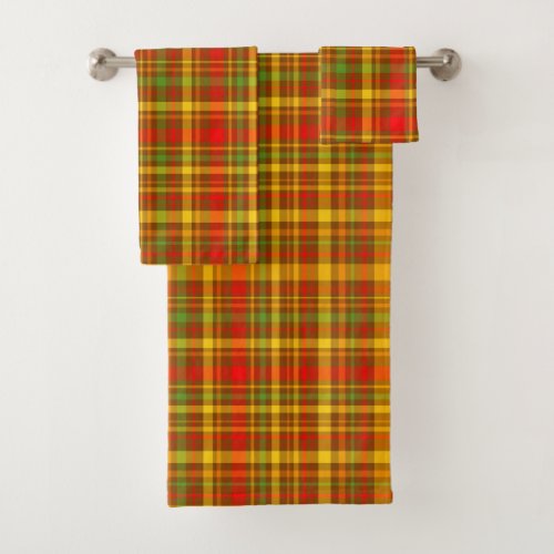 Lodge Cabin Rustic Mountain Plaid Pattern Bath Towel Set