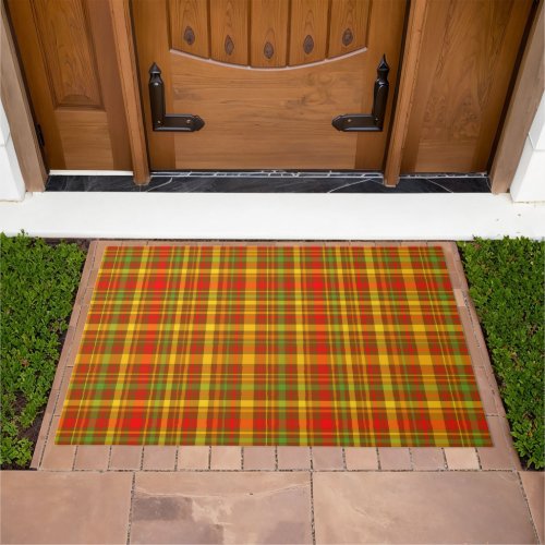 Lodge Cabin Rustic Mountain Plaid Pattern Doormat