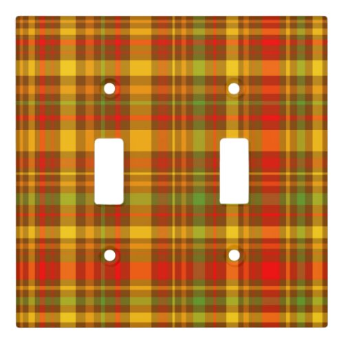 Lodge Cabin Rustic Mountain Plaid Pattern Light Switch Cover