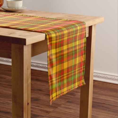Lodge Cabin Rustic Mountain Plaid Pattern Short Table Runner