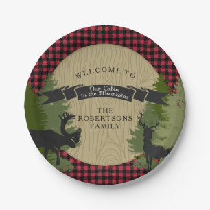Lodge Mountain Cabin Rustic Hunting Deer Antlers Paper Plates