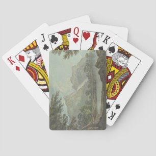 Lodore Rocks - fall & cottage distance (pen & ink Poker Cards