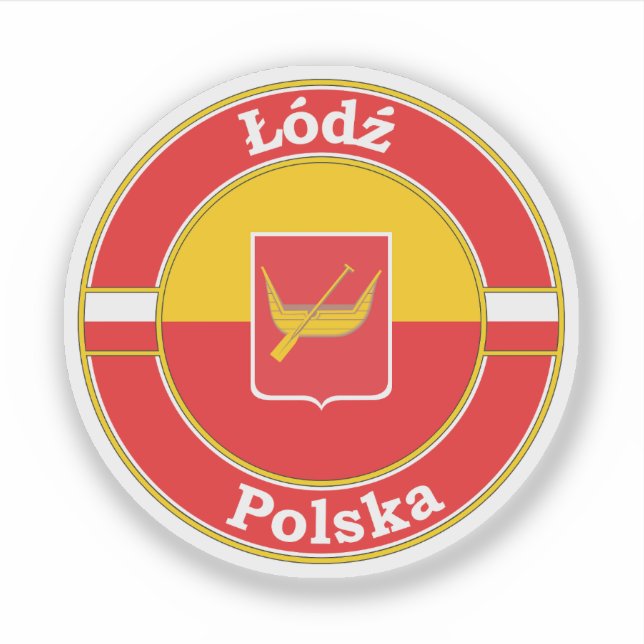 Lodz Poland Circle Emblem Sticker (Front)