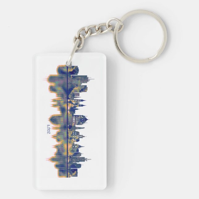 Lodz Skyline Keychain (Back)