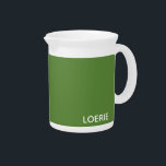 Loerie green color name beverage pitcher<br><div class="desc">Loerie green color name</div>