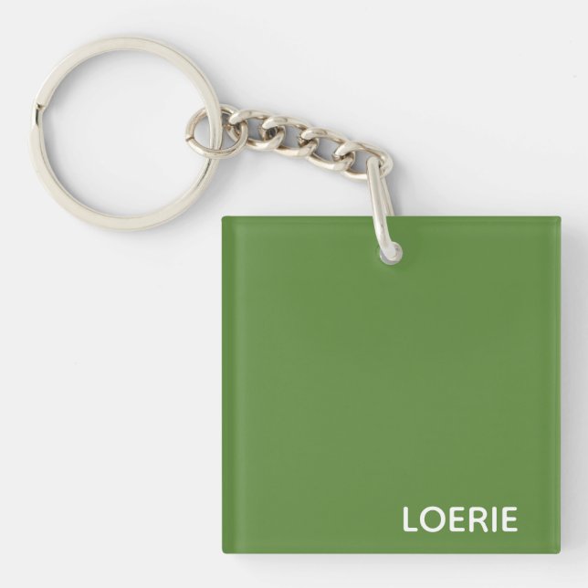 Loerie green color name keychain (Front)
