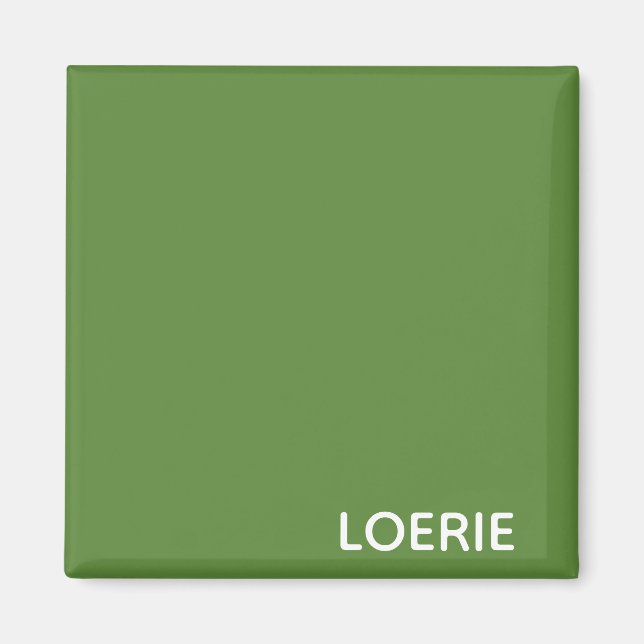 Loerie green color name magnet (Front)