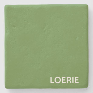 Loerie green color name stone coaster