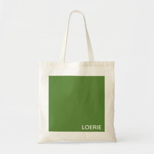 Loerie green color name tote bag