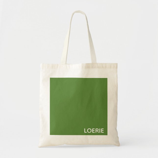 Loerie green color name tote bag (Front)