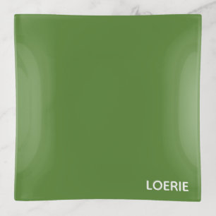 Loerie green color name trinket tray