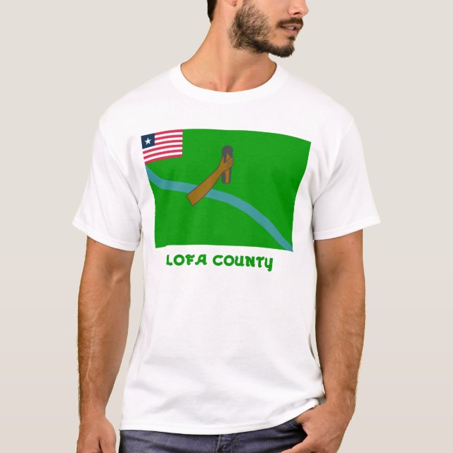 Lofa County Flag with Name T-Shirt (Front)