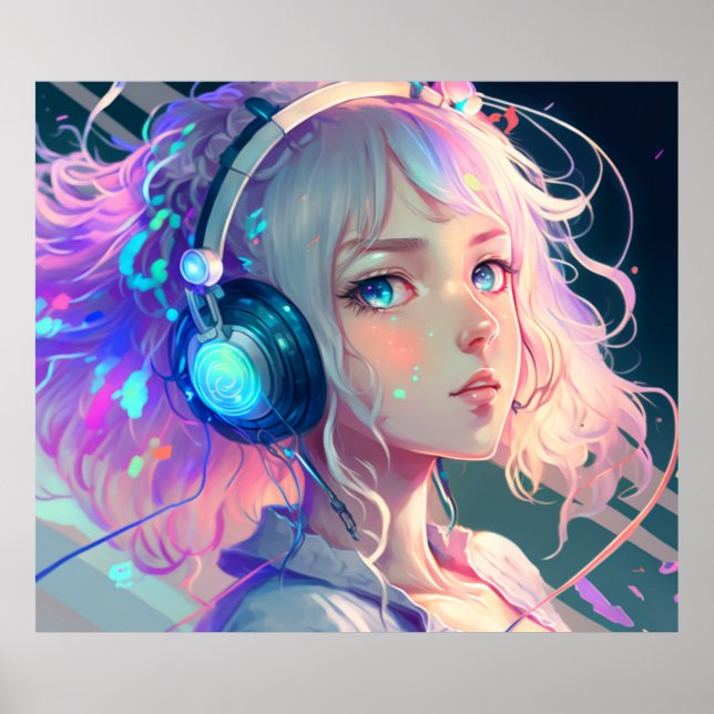 LoFi Anime Girl Art Poster (Front)