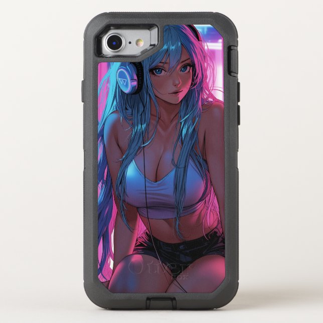 Lofi Gamer Girl | Chill Anime Aesthetic Otterbox iPhone Case (Back)