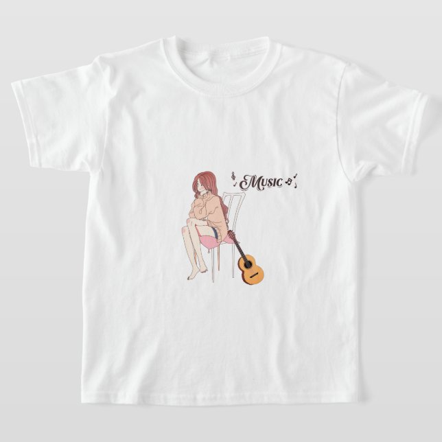 Lofi Music & Anime Girl | Otaku & Manga Lover T-Shirt (Laydown)