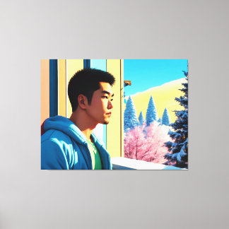 Lofi Winter Holiday Hunk 03 Canvas Print
