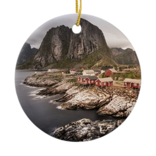 Lofoten Fishing Village Hamnoya Ceramic Ornament