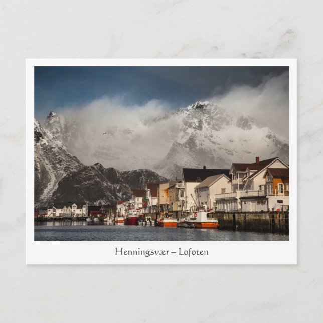Lofoten Fishing Village Henningsvaer Postcard (Front)