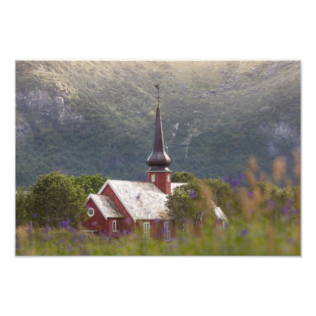Lofoten Flakstad Church Photo Print (Front)