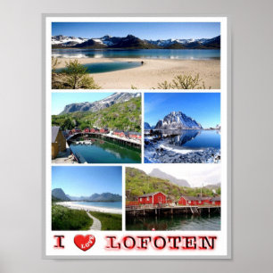 Lofoten - I Love - Norway - Poster