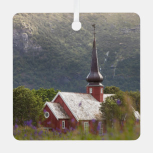 Lofoten Islands Flakstad Church Metal Ornament