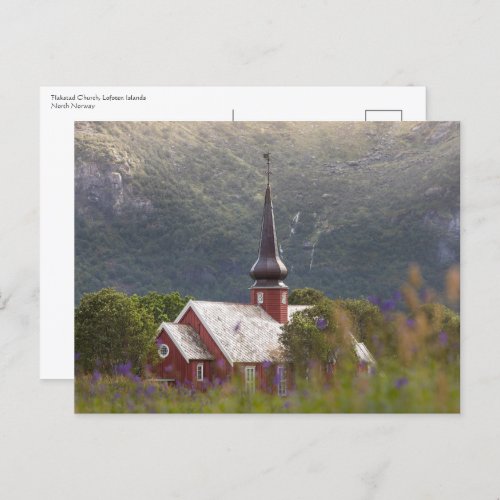 Lofoten Islands Flakstad Church Postcard