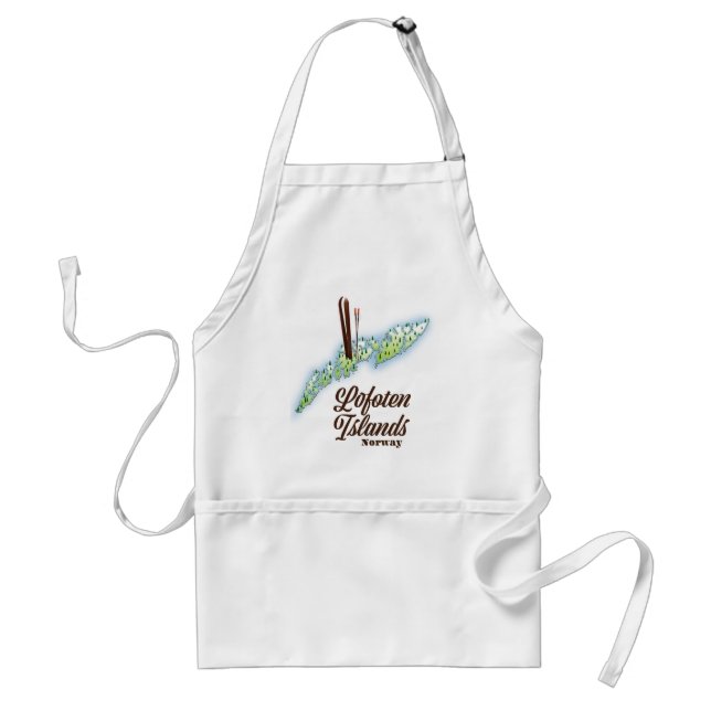 Lofoten islands, Norway ski poster. Adult Apron (Front)