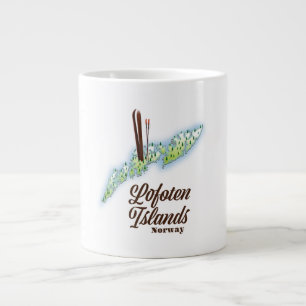 Lofoten islands, Norway ski poster. Giant Coffee Mug