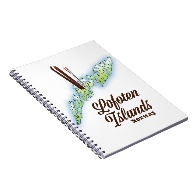 Lofoten islands, Norway ski poster. Notebook (Right Side)