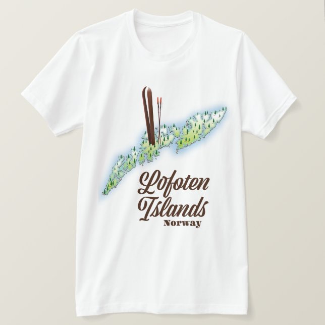 Lofoten islands, Norway ski poster. T-Shirt (Design Front)