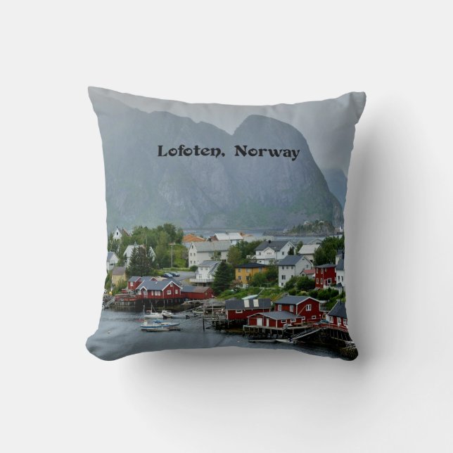 Lofoten, Norway scenic landscape photograph Throw Pillow (Front)