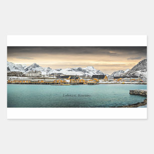 Lofoten, Norway scenic photograph Rectangular Sticker
