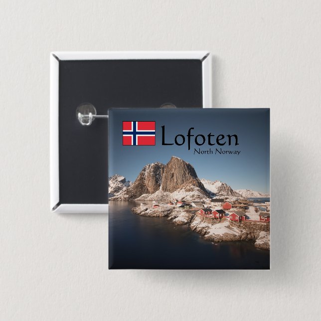 Lofoten Norway Souvenir Button (Front & Back)