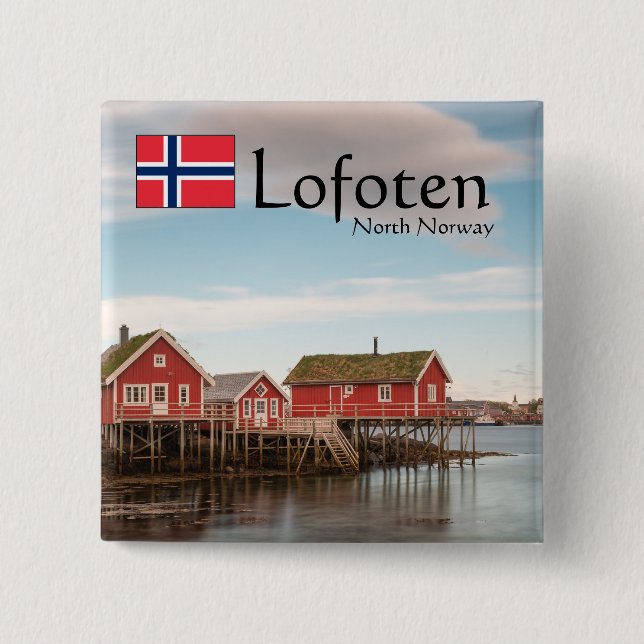 Lofoten Norway Souvenir Button (Front)