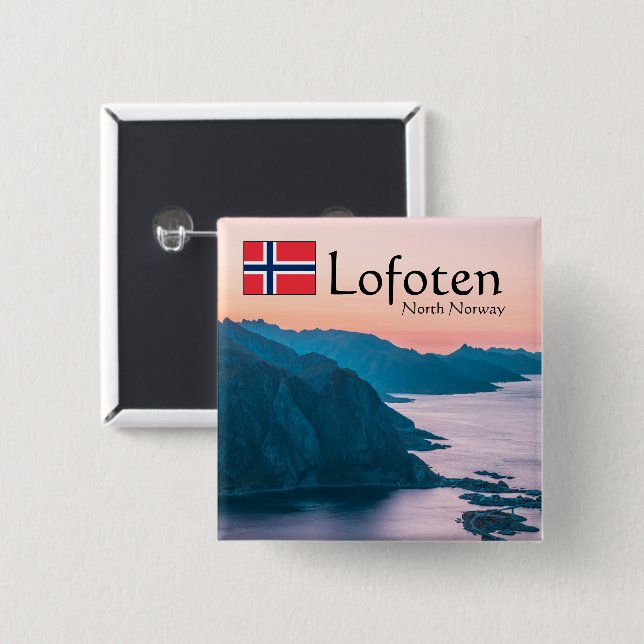 Lofoten Norway Souvenir Button (Front & Back)