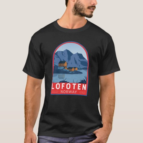 Lofoten Norway Travel Vintage Art T_Shirt