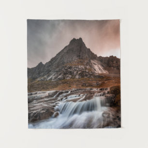 Lofoten Waterfall Landscape Photo Tapestry