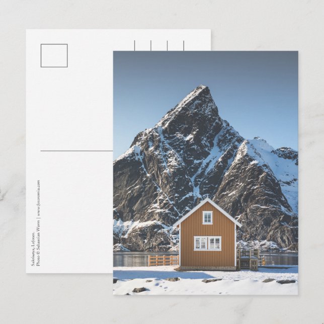 Lofoten Yellow Cabin Postcard (Front/Back)