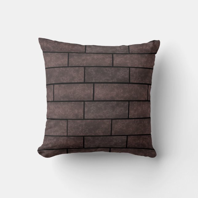 Loft, brick, brown brick throw pillow (Front)