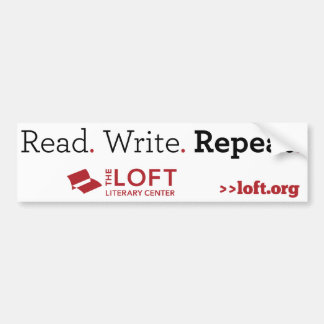 Loft Bumper Sticker: Read. Write. Repeat Bumper Sticker