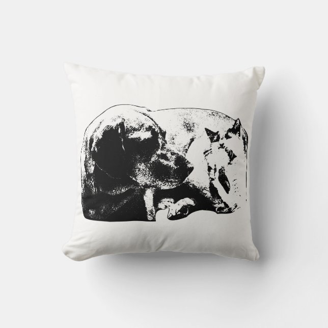 Loft Calm—Dog & Cat Throw Pillow (Front)