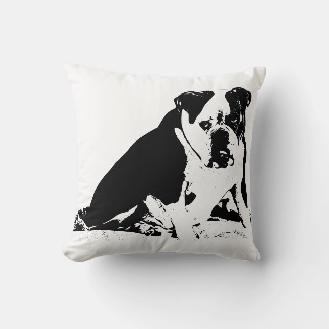 Loft Mood Bulldog Throw Pillow (Front)