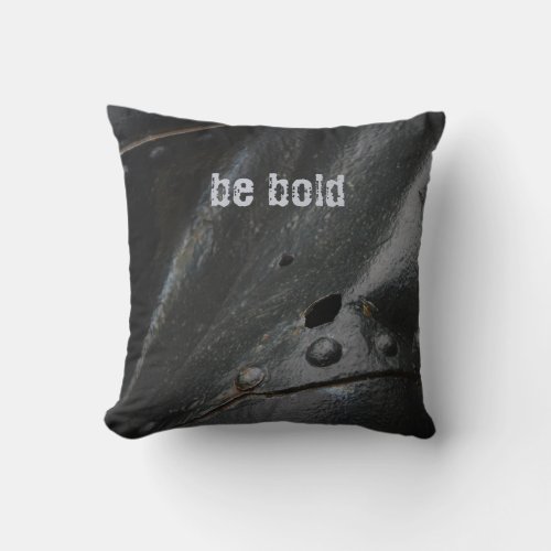 Loft style minimalist black metal throw pillow