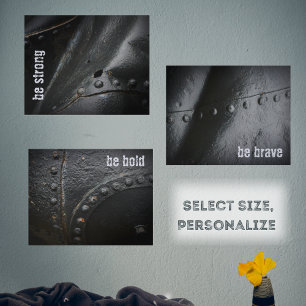 Loft style minimalist black metal wall art sets