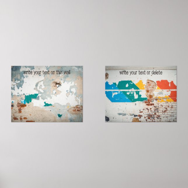 Loft style old painted brick wall  art sets (Front)