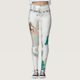 Loft style old painted brick wall leggings