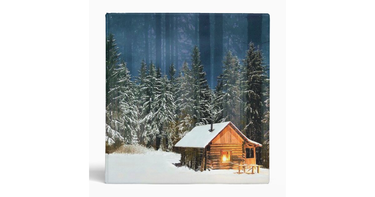 Log Cabin 3 Ring Binder Zazzle