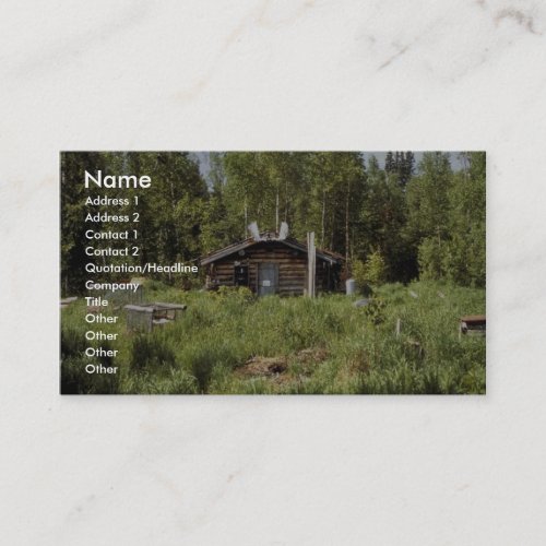 Log Cabin along the Nowitna River Business Card Templates